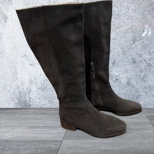 J Jill Black Suede Boot with half zipper NWOB